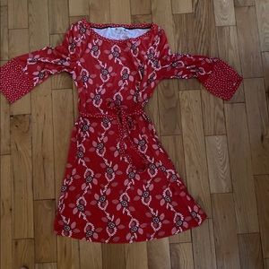 Boden Red Floral/Paisley Like Dress- Worn Once